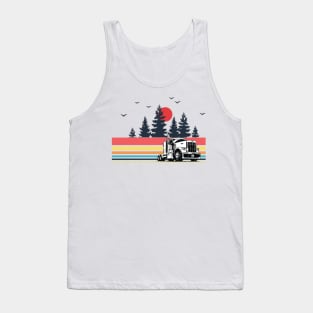 Vintage Retro Trucker Truck Driver Dad Wife Girlfriend Tank Top